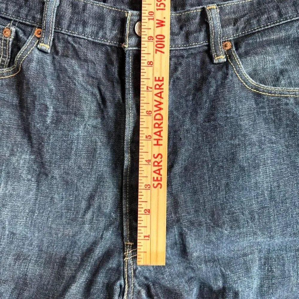 Y2K Levi's 501xx Jeans 35” slubby denim button fly dark wash